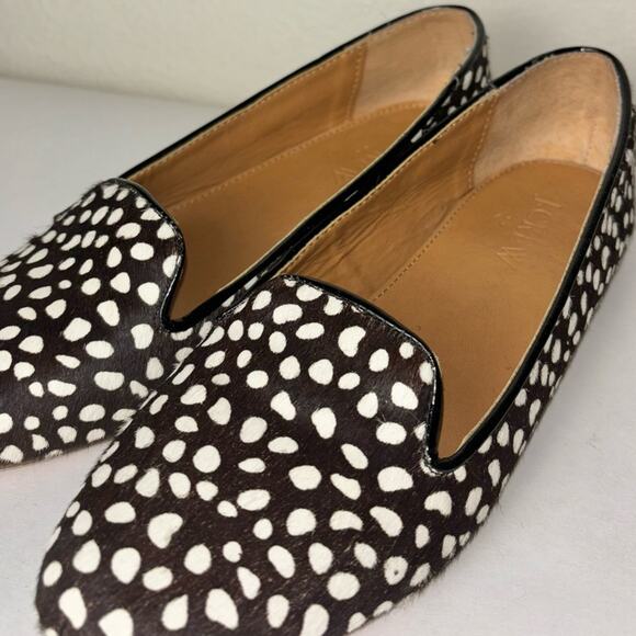 J. Crew Cora Calf Hair Loafers Cheetah Print Black and white women's size 6 - Picture 6 of 16